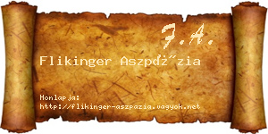 Flikinger Aszpázia névjegykártya